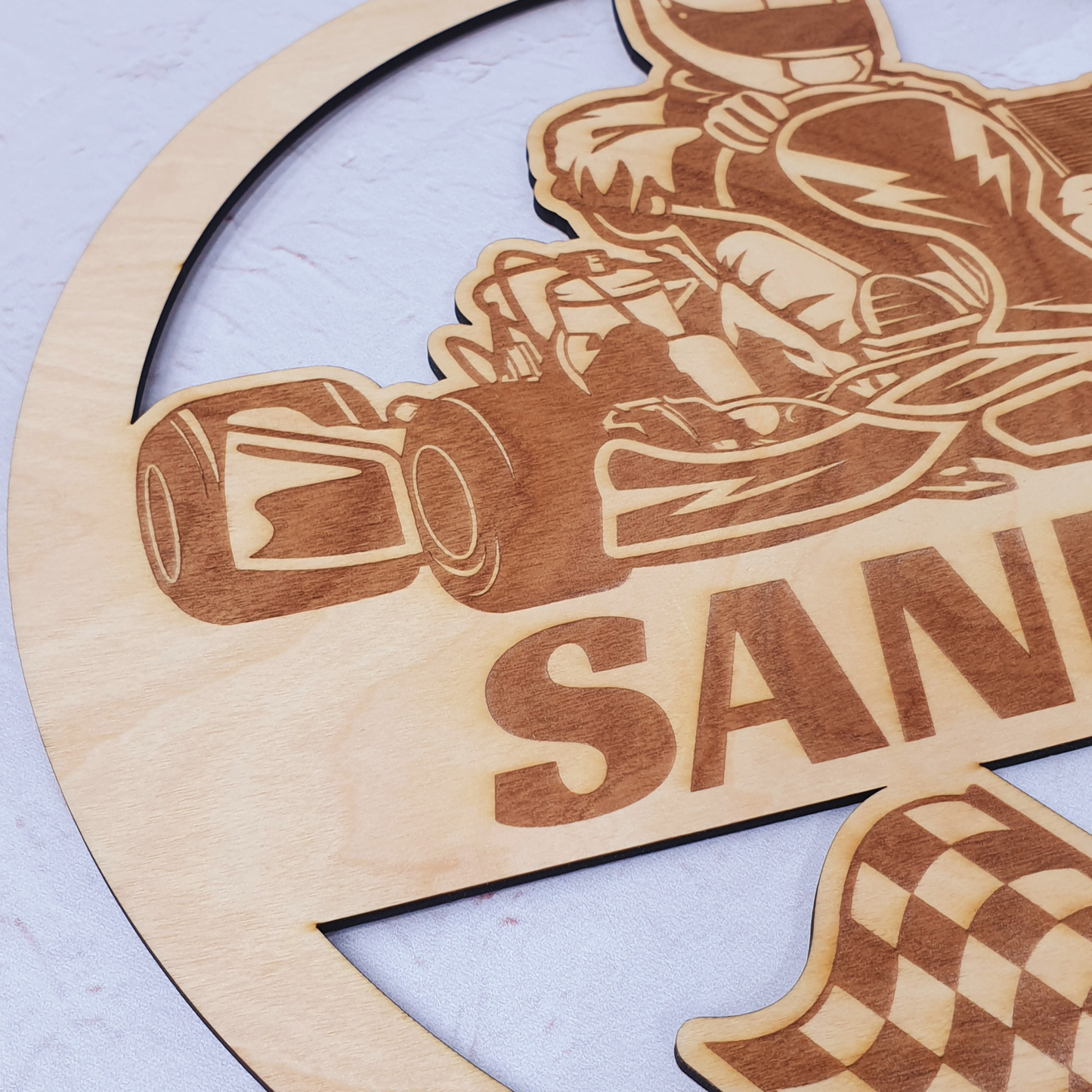Naambord van hout gepersonaliseerd met naam