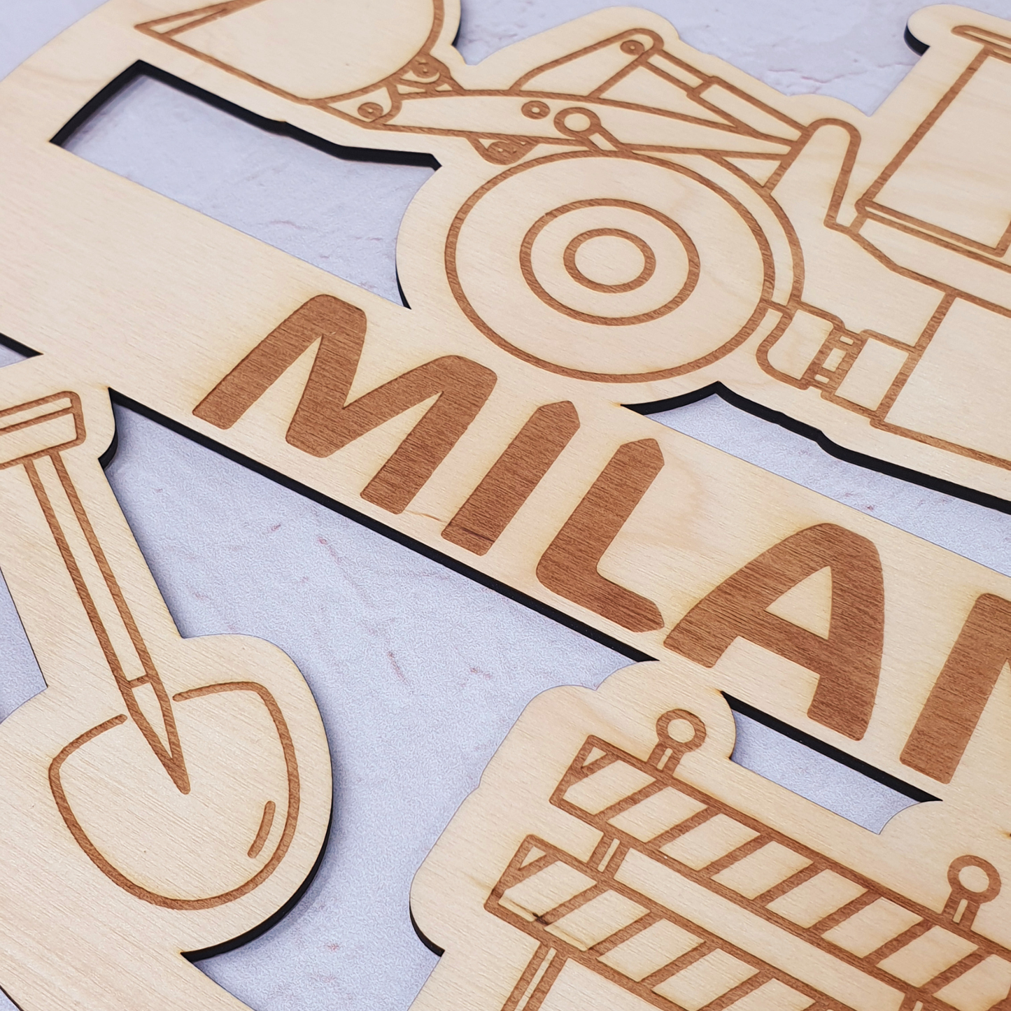 Gegraveerd Naambord | Bouwvoertuig