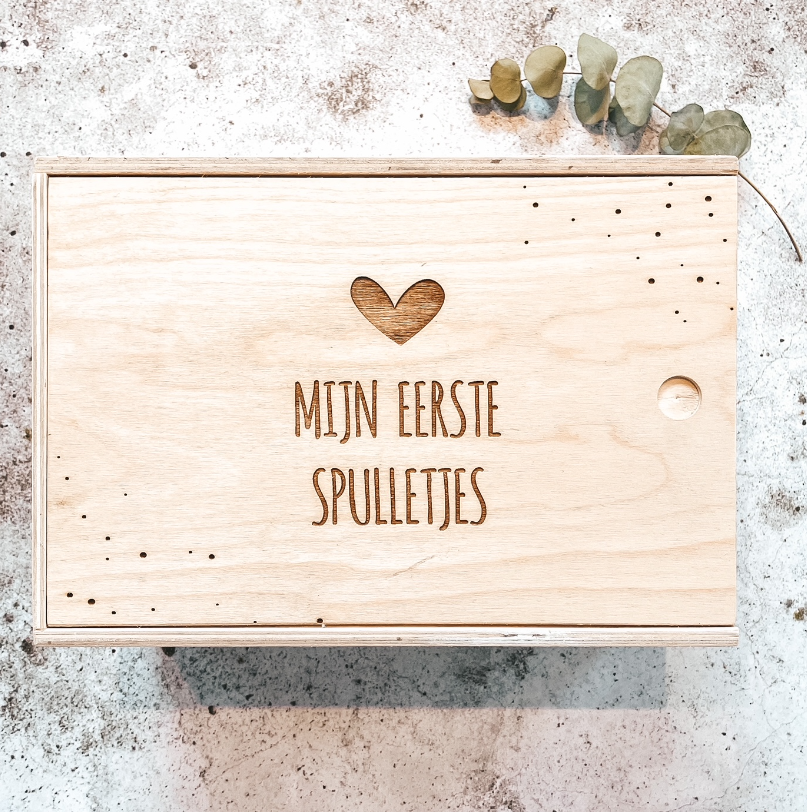 Houten Bewaarkistje - Mijn Eerste Spulletjes