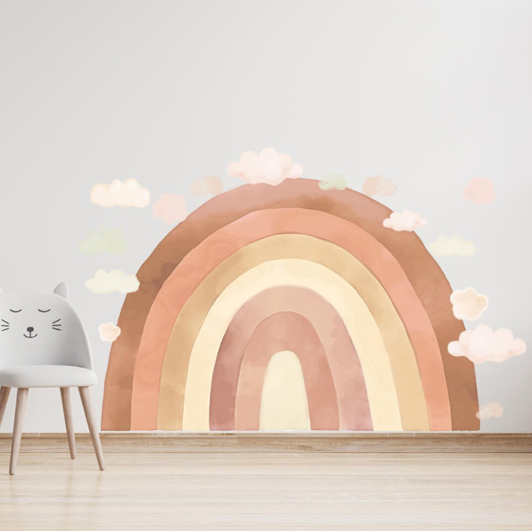 Muursticker Regenboog Beige