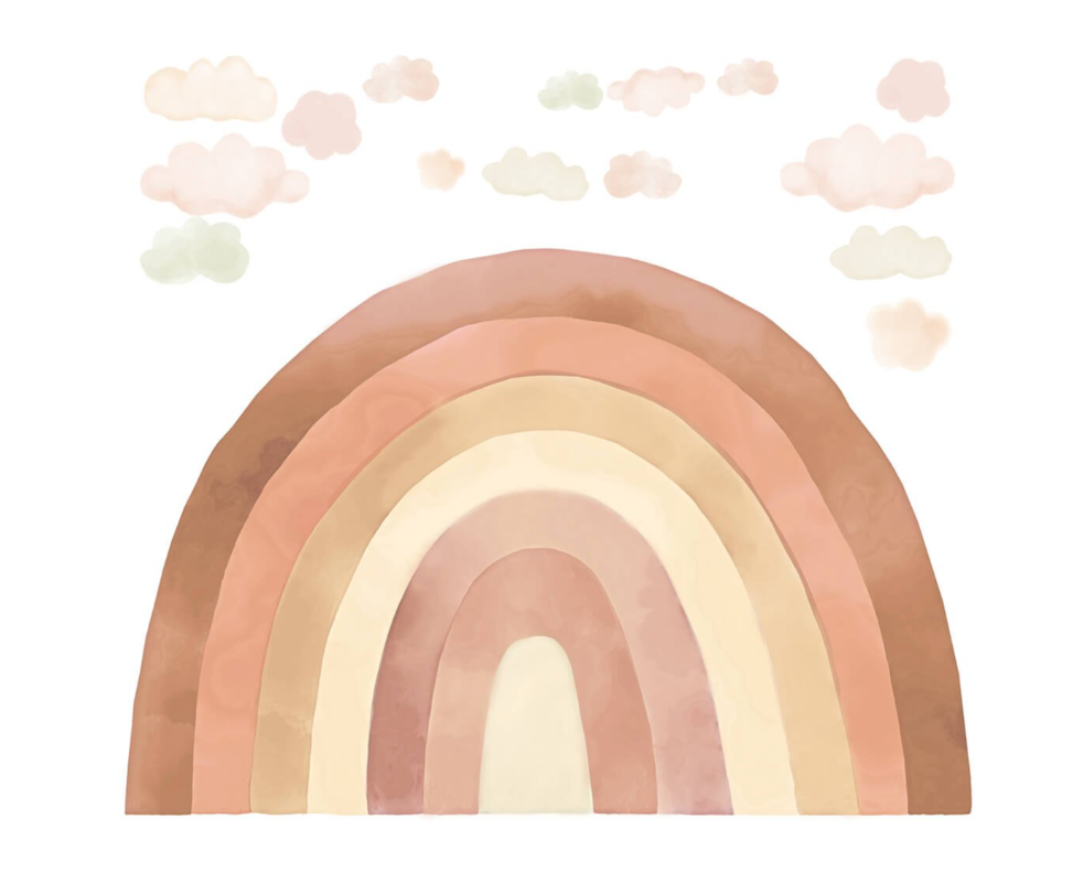 Muursticker Regenboog Beige