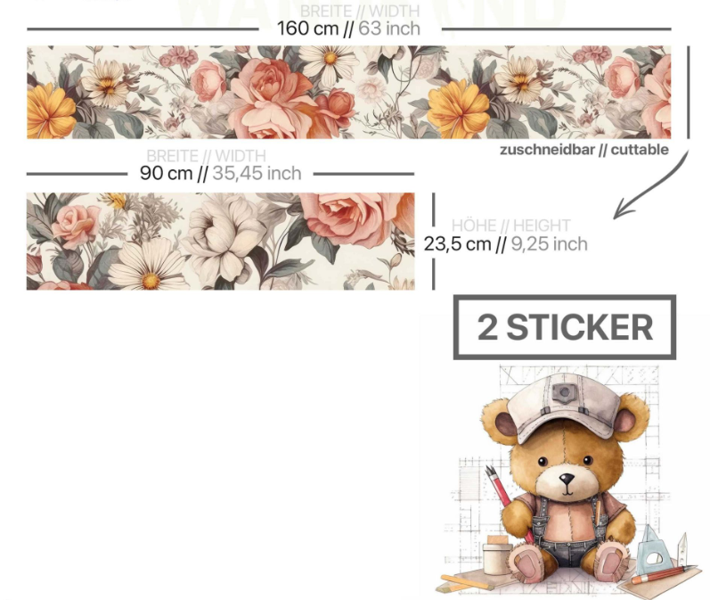 Bed sticker: Bloemen