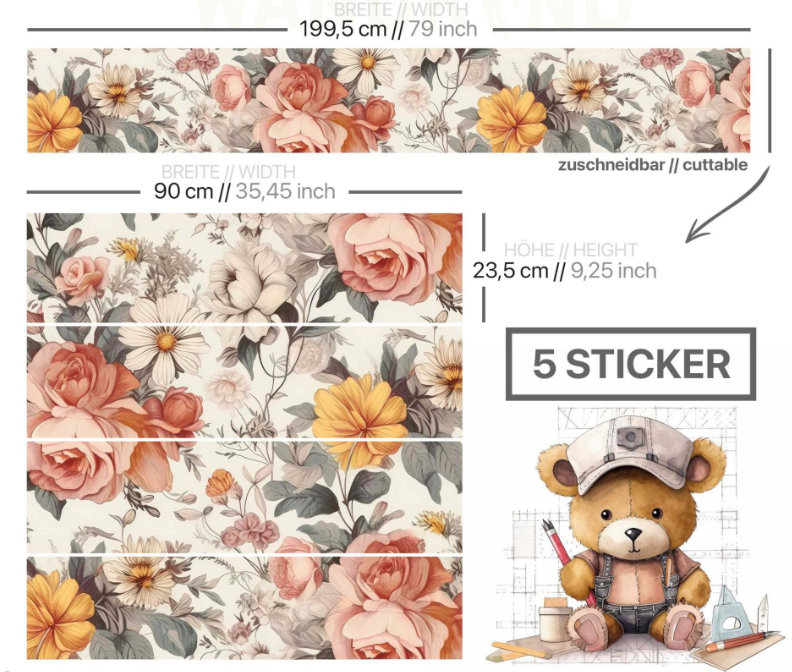 Bed sticker: Bloemen