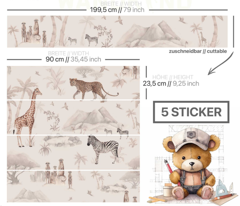 Bed sticker: Safari