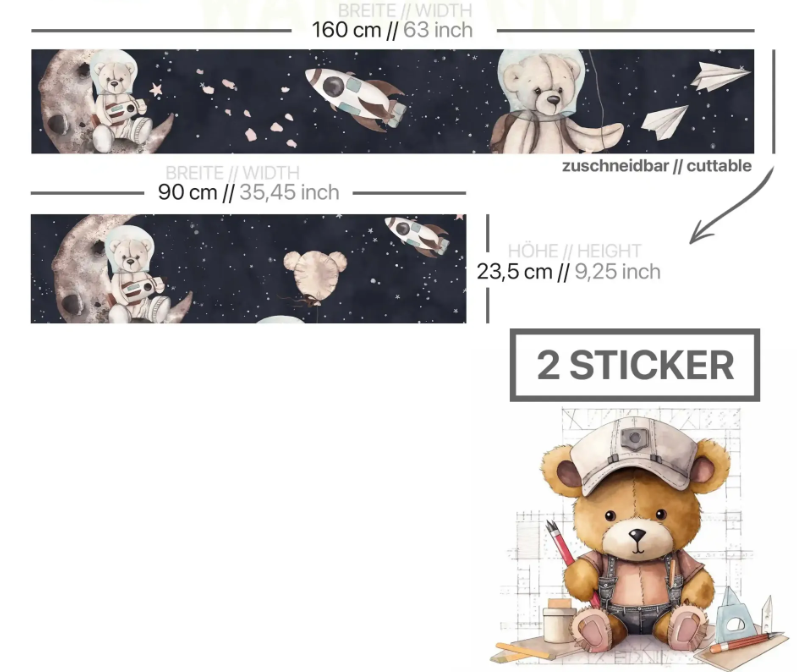 Bed sticker: Astronaut Teddy