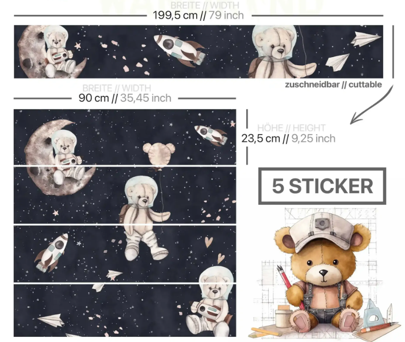 Bed sticker: Astronaut Teddy