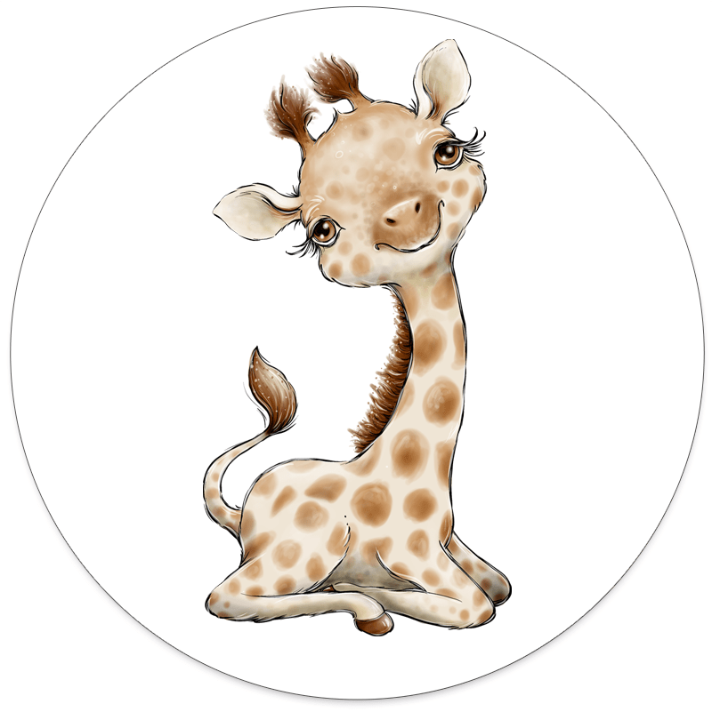 Label2X Muurcirkel Giraffe