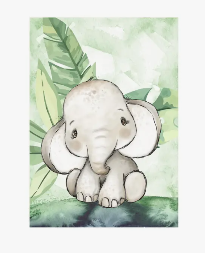 baby-en kinderkamer poster olifant 